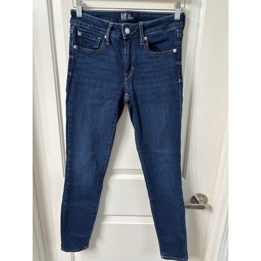 GAP Denim Universal Legging Jeans Womens Size 2/26L Regular Dark Wash Denim